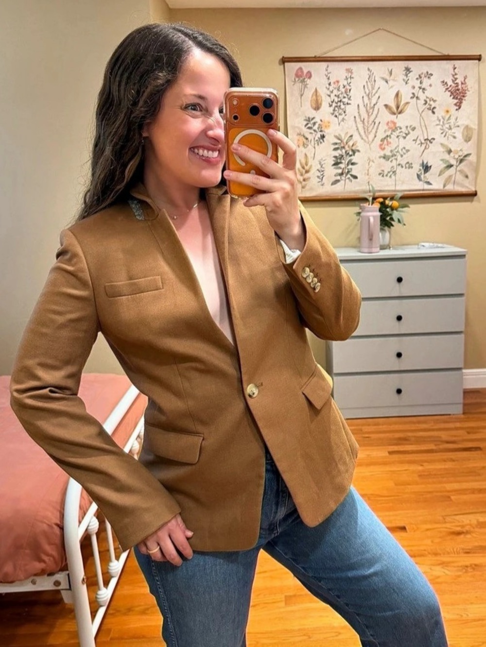 J.Crew Regent Blazer Brown Camel Size 8 Like New